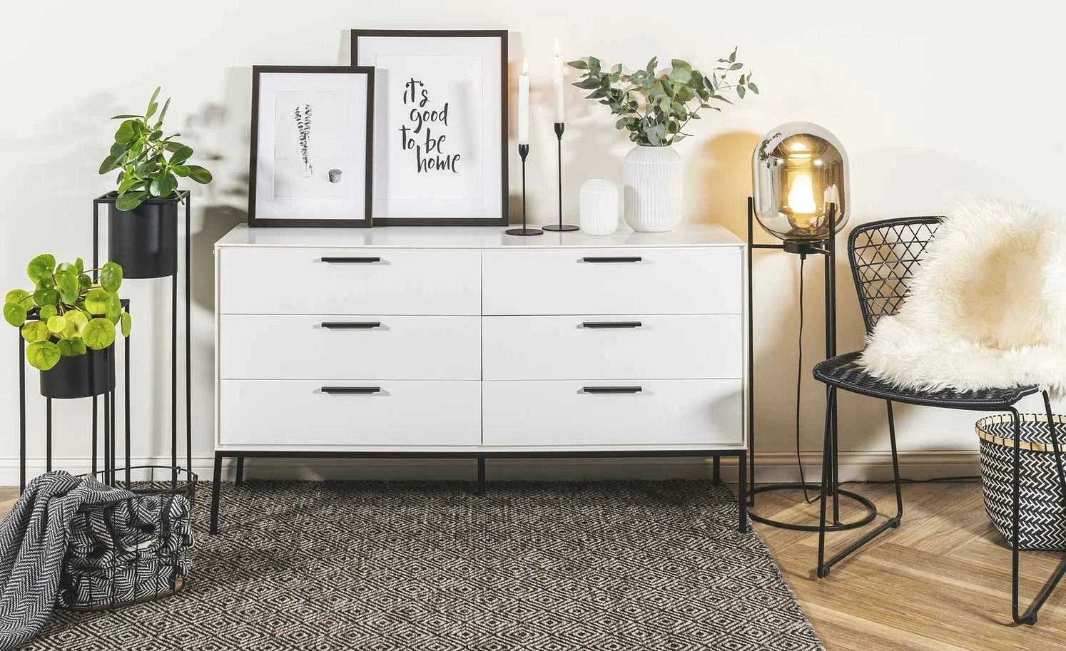 Naturteppich Hygge | Natur (Beige) / Schwarz 120x170 cm