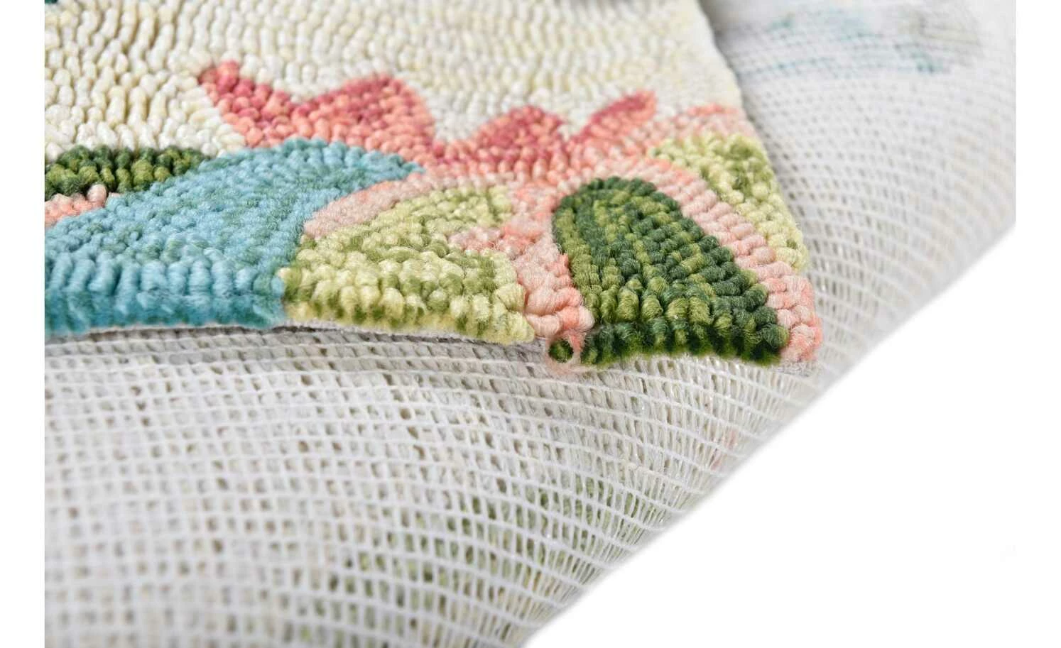 HOME STORY Handtuftteppich Rosetta | Weiß Multi 70x140 cm – Bild 2