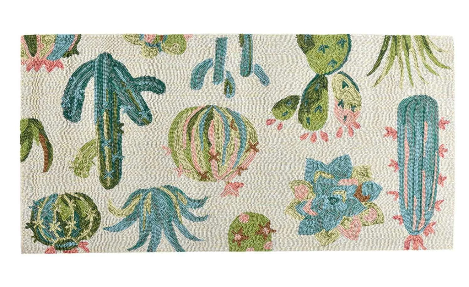 HOME STORY Handtuftteppich Rosetta | Weiß Multi 70x140 cm