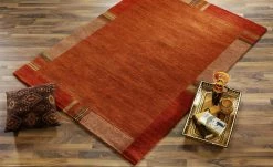 Handgeknüpfter Naturteppich Sensation Silk Lakir | 70x140 cm Orange