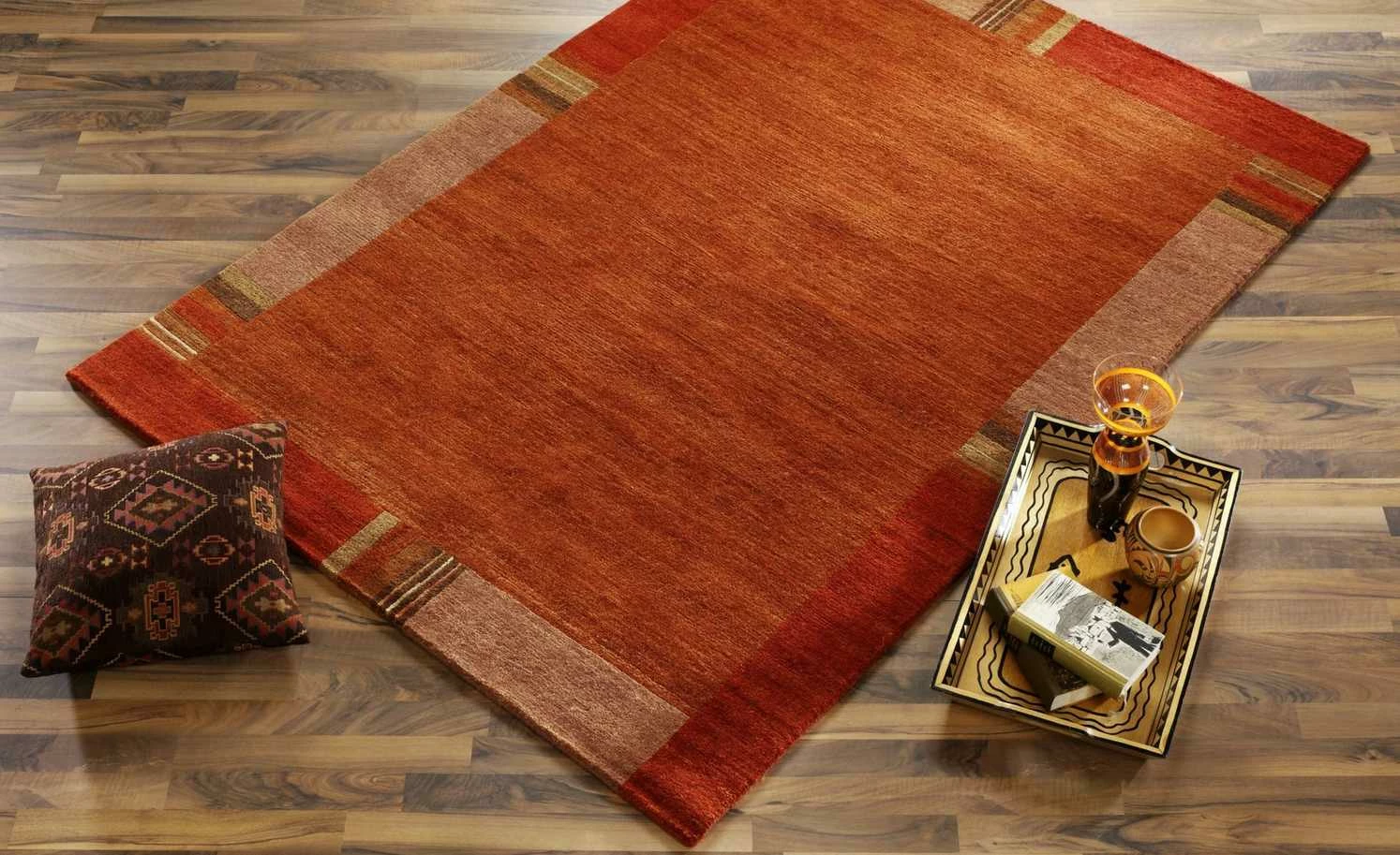 Handgeknüpfter Naturteppich Sensation Silk Lakir | 90x160 cm Orange