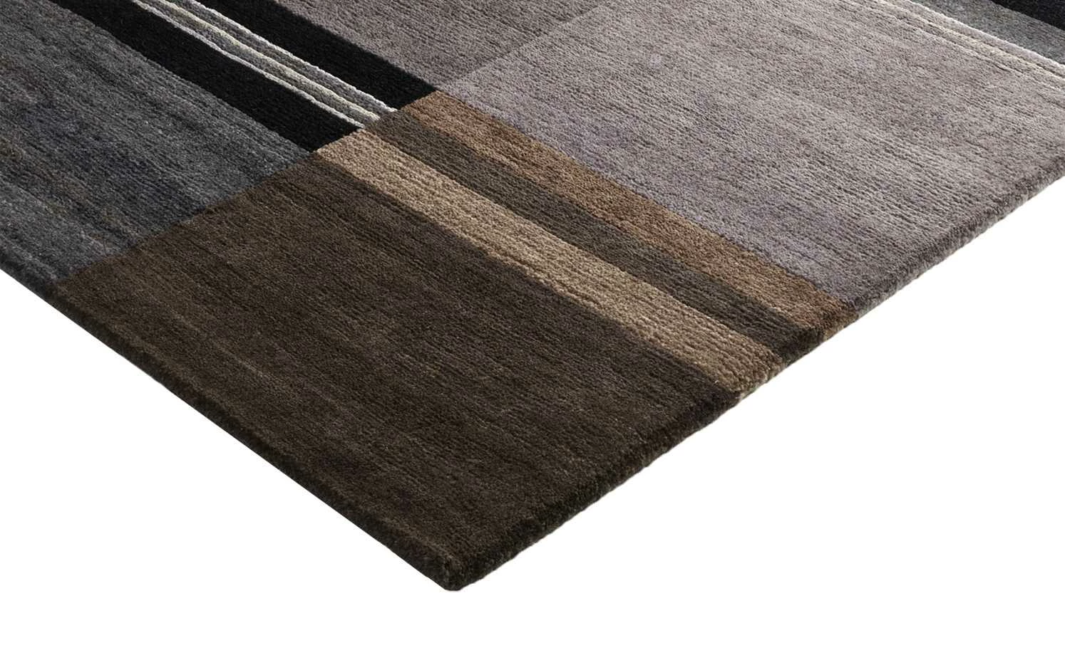 Handgeknüpfter Naturteppich Sensation Silk Soya | 70x140 cm Dunkelgrau – Bild 3