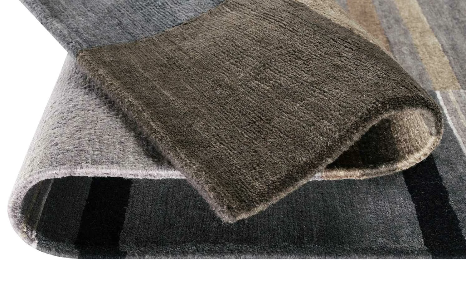 Handgeknüpfter Naturteppich Sensation Silk Soya | 200x250 cm Dunkelgrau – Bild 3