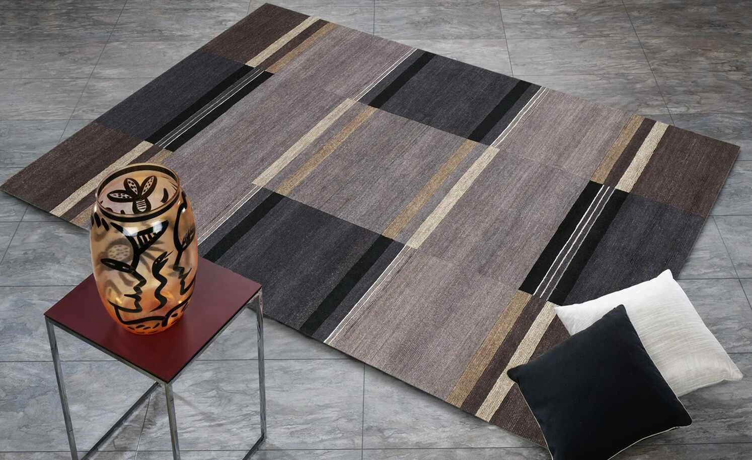 Handgeknüpfter Naturteppich Sensation Silk Soya | 200x250 cm Dunkelgrau