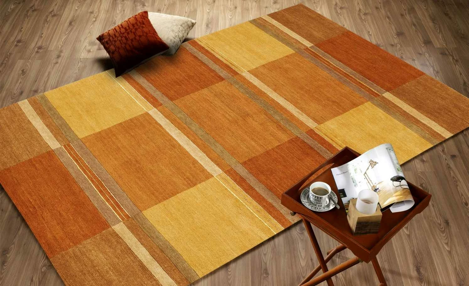 Handgeknüpfter Naturteppich Sensation Silk Soya | 140x200 cm Orange