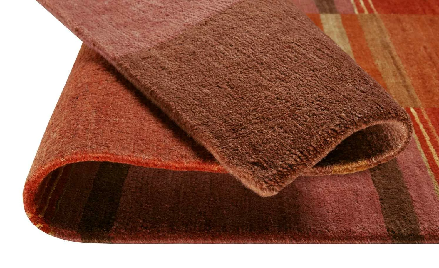 Handgeknüpfter Naturteppich Sensation Silk Soya | 70x140 cm Rot / Orange – Bild 4