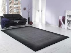 Handgeknüpfter Naturteppich Vinciano Tami | 170x240 cm Dunkelgrau