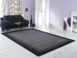 Handgeknüpfter Naturteppich Vinciano Tami | 200x250 cm Dunkelgrau