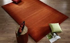 Handgeknüpfter Naturteppich Vinciano Tami | 70x140 cm Orange