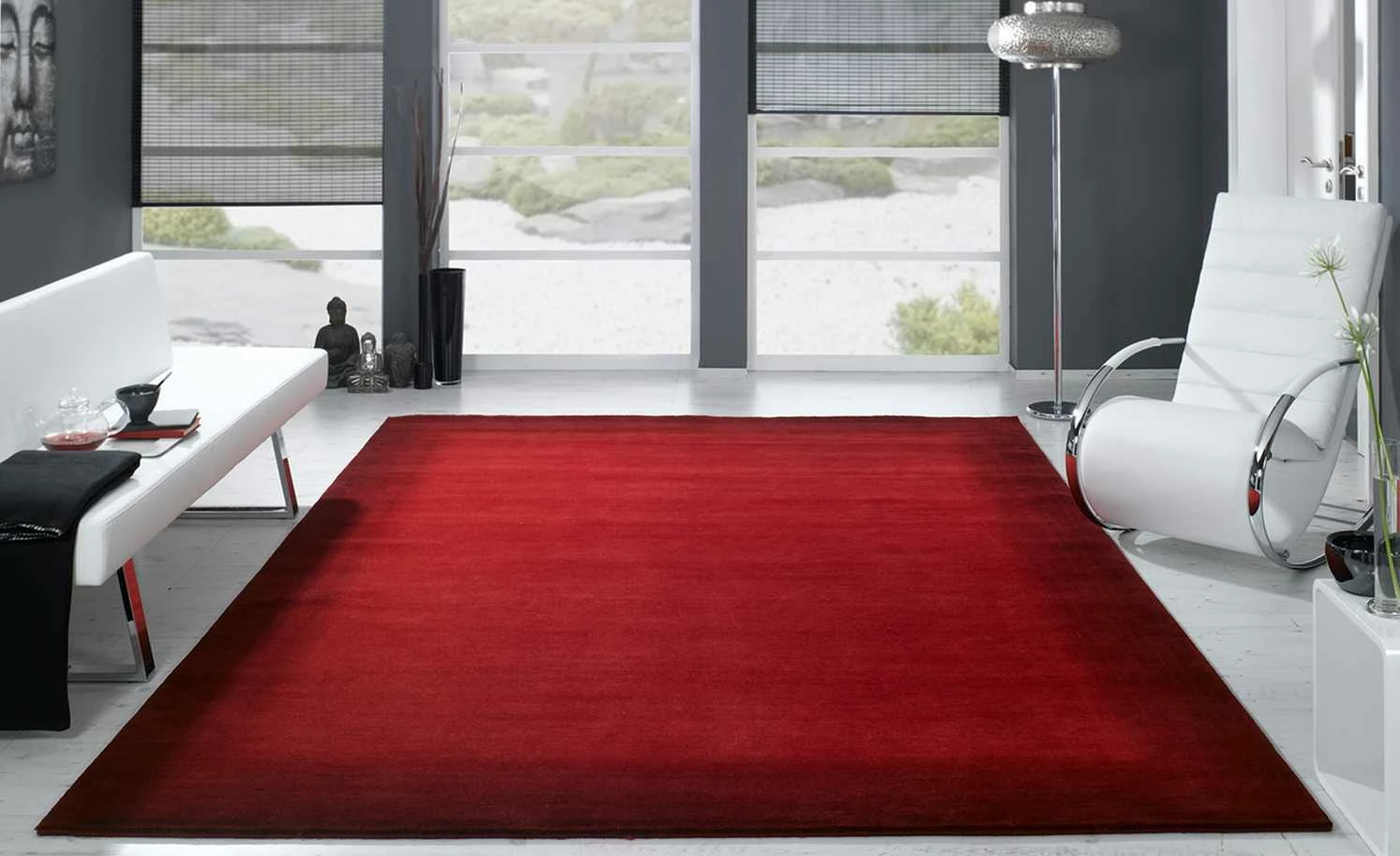 Handgeknüpfter Naturteppich Vinciano Tami | 70x140 cm Rot