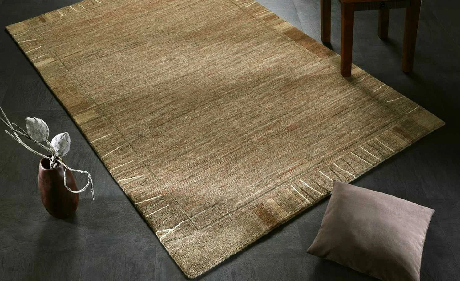 Handgeknüpfter Naturteppich Sensation Silk Rekhi | 140x200 cm Beige