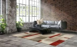 Hochflorteppich Castle Beppo | 65x130 cm Beige / Braun / Rot