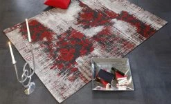 Vintage Teppich Diana Melody | 200x300 cm Grau / Rot rechteckig