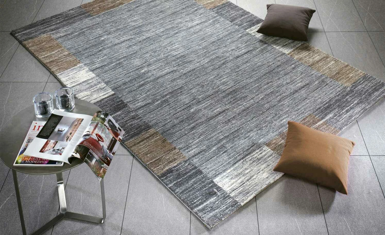 Kurzflorteppich Sofi Star | Grau / Braun 200x290 cm – Bild 2