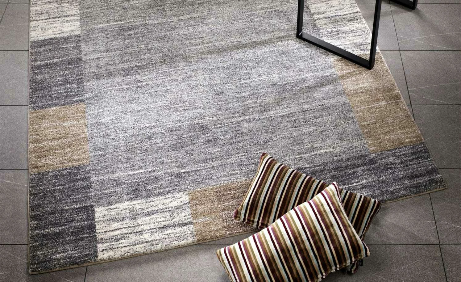 Kurzflorteppich Sofi Star | Grau / Braun 200x290 cm