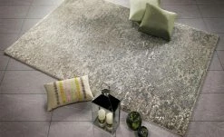 Vintage Teppich Butterfly Admiral | 240x340 cm Beige / Grau / Khaki