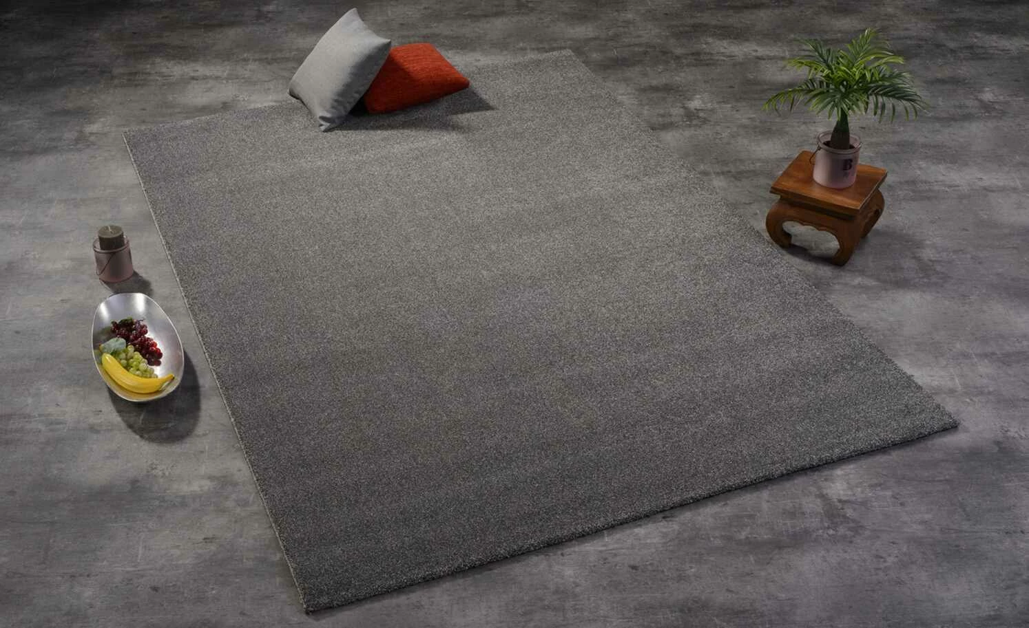 Kurzflorteppich Louvre Melange | Anthrazit 200x290 cm – Bild 3