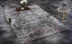 Hochflorteppich Juwel Liray | Aubergine / Beige 80x150 cm rechteckig