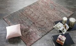 Hochflorteppich Juwel Silenta | Altrosa / Grau 65x130 cm