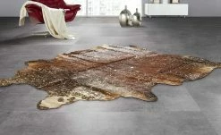 HOME STORY Rinderfell - Unikat de luxe | Gold / Beige / Braun