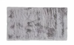 HOME STORY Hochflorteppich Bunny | 80x150 cm Silbergrau rechteckig