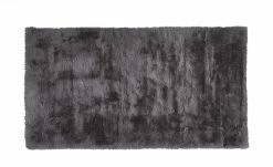 HOME STORY Hochflorteppich Bunny | 80x150 cm Grau rechteckig