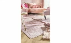 HOME STORY Hochflorteppich Bunny | 80x150 cm Rosè rechteckig