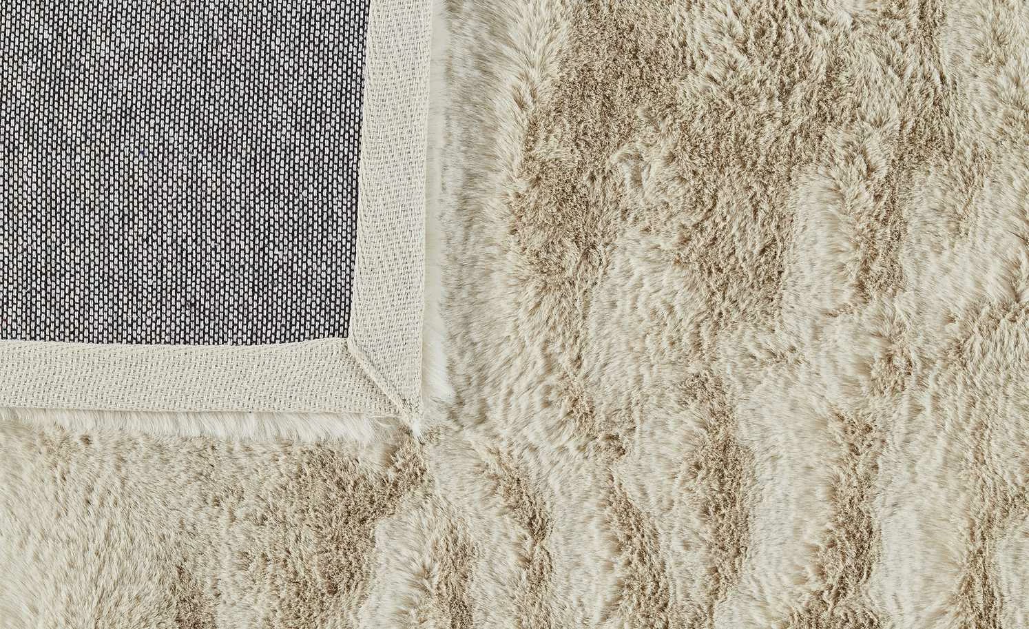HOME STORY Hochflorteppich Bunny | 160x230 cm Beige rechteckig – Bild 3