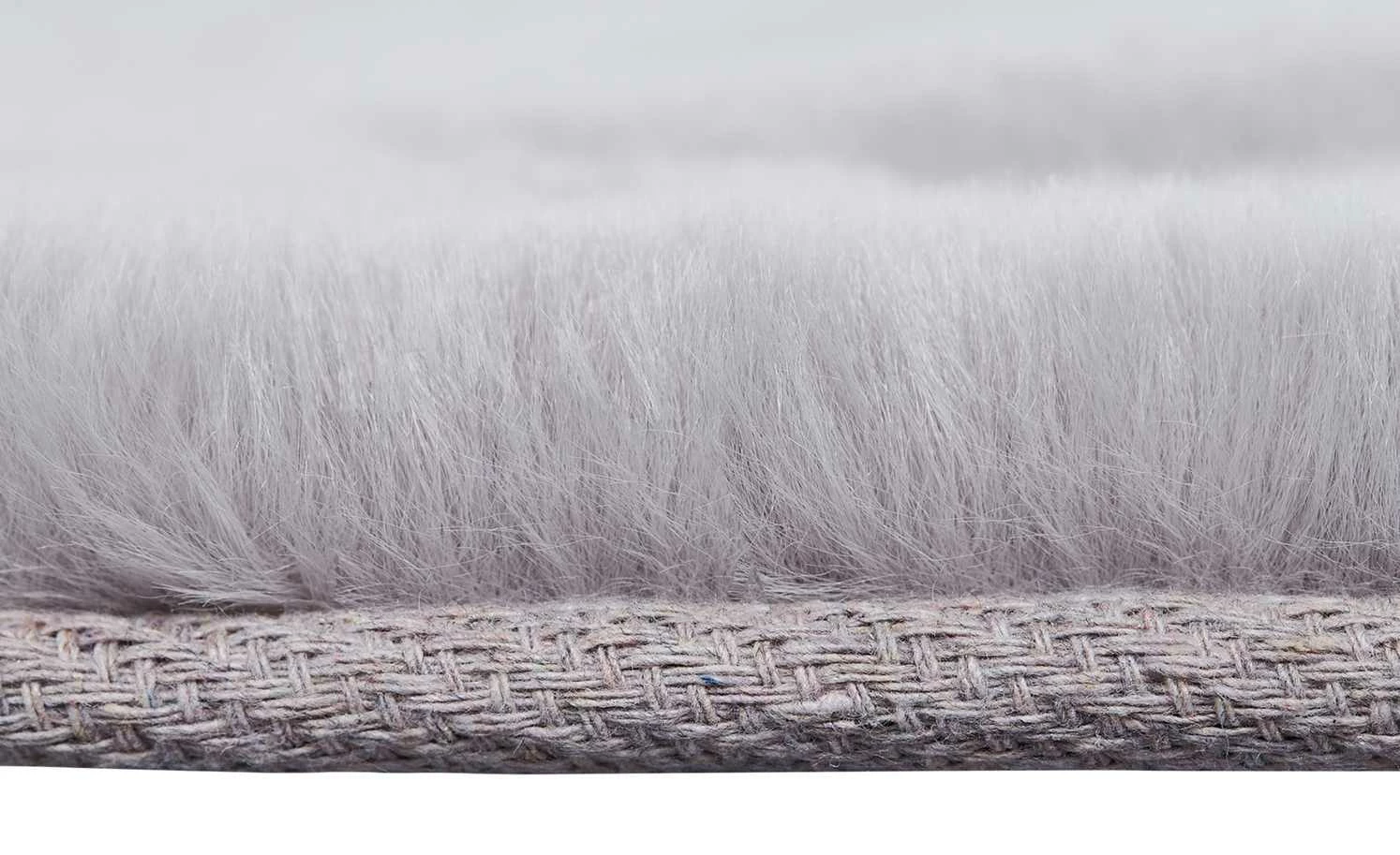 HOME STORY Hochflorteppich Bunny | Ø 160 cm Silbergrau Rund – Bild 5