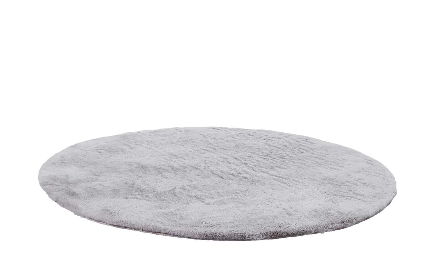 HOME STORY Hochflorteppich Bunny | Ø 160 cm Silbergrau Rund – Bild 7