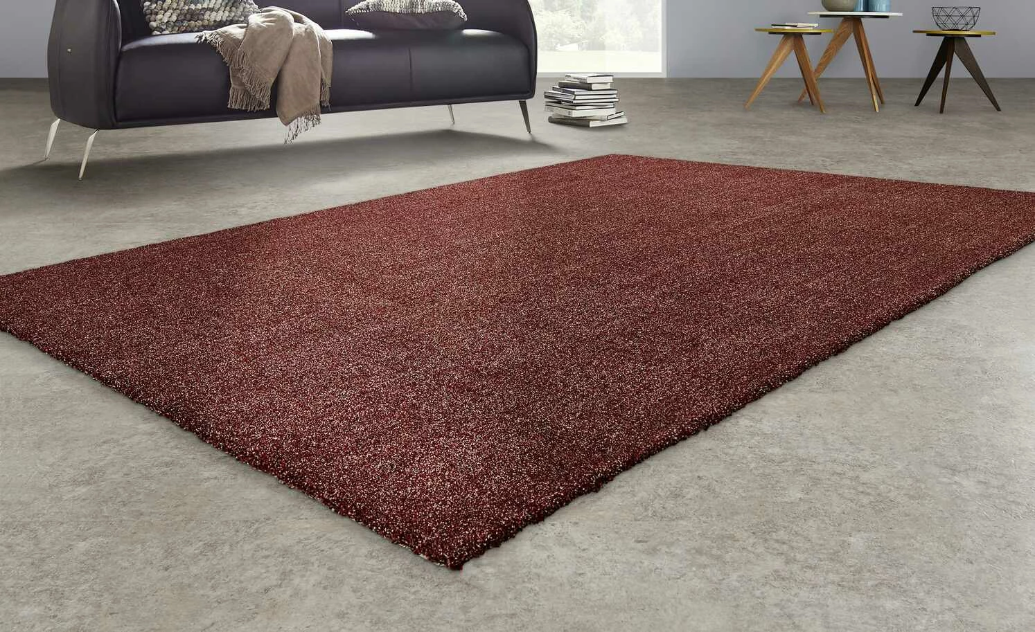 Kurzflorteppich Louvre Melange | Rot 240x340 cm