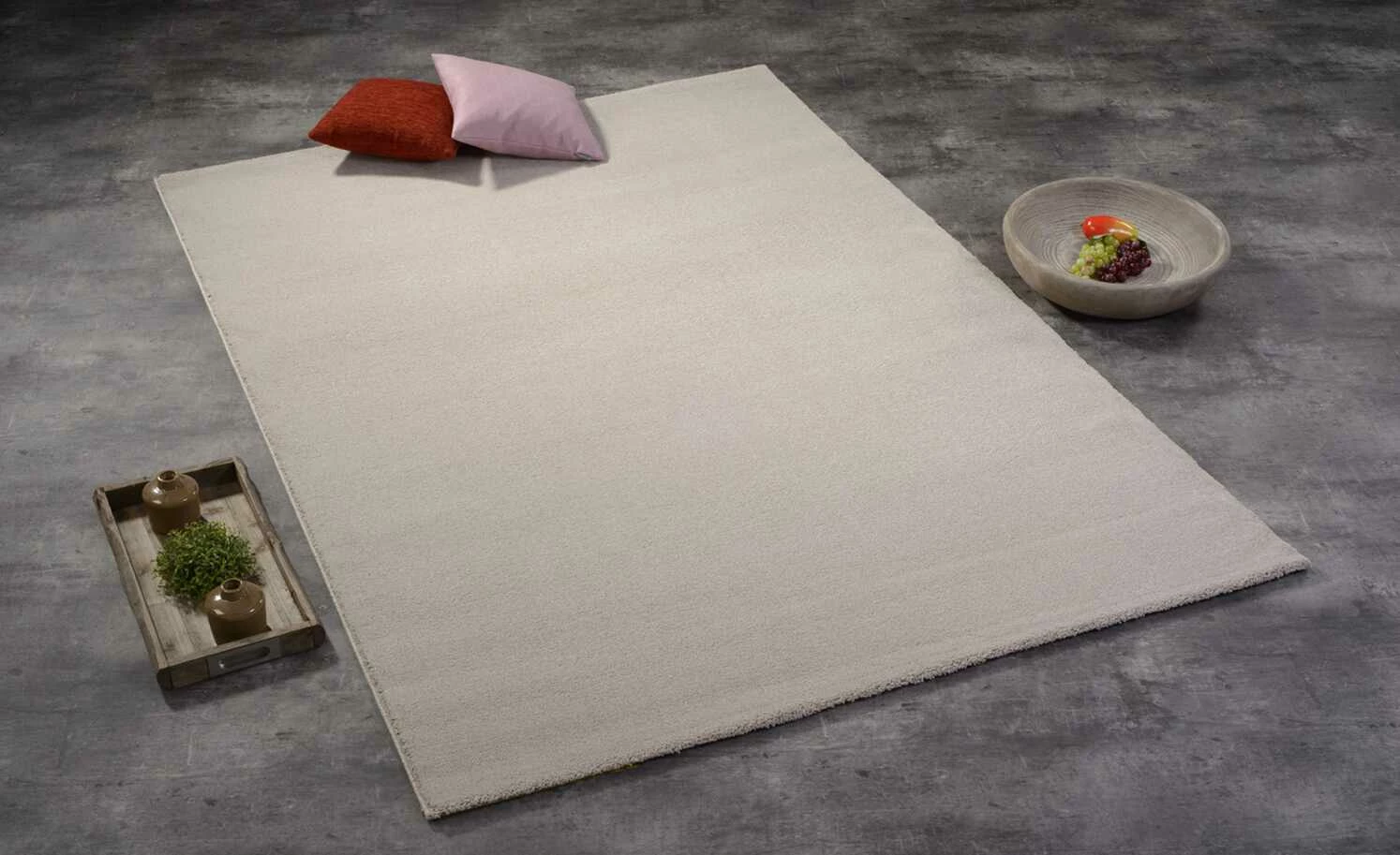 Kurzflorteppich Louvre Melange | Beige 240x290 cm – Bild 2