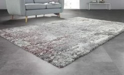 Hochflorteppich Juwel Liray | Aubergine / Beige 240x340 cm rechteckig