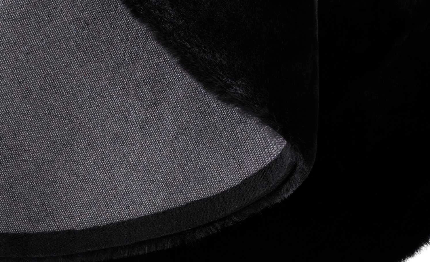 Hochflorteppich Felpa | Schwarz Ø 80 cm Rund – Bild 4