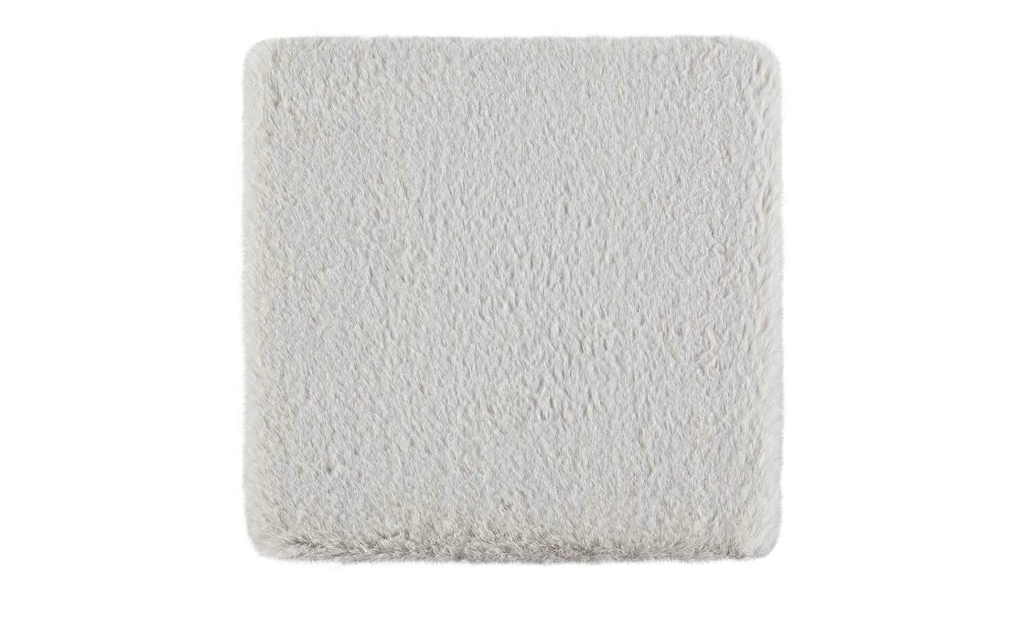 HOME STORY Sitz-Kunstfell Bunny | silberfarben 35x35 cm quadratisch