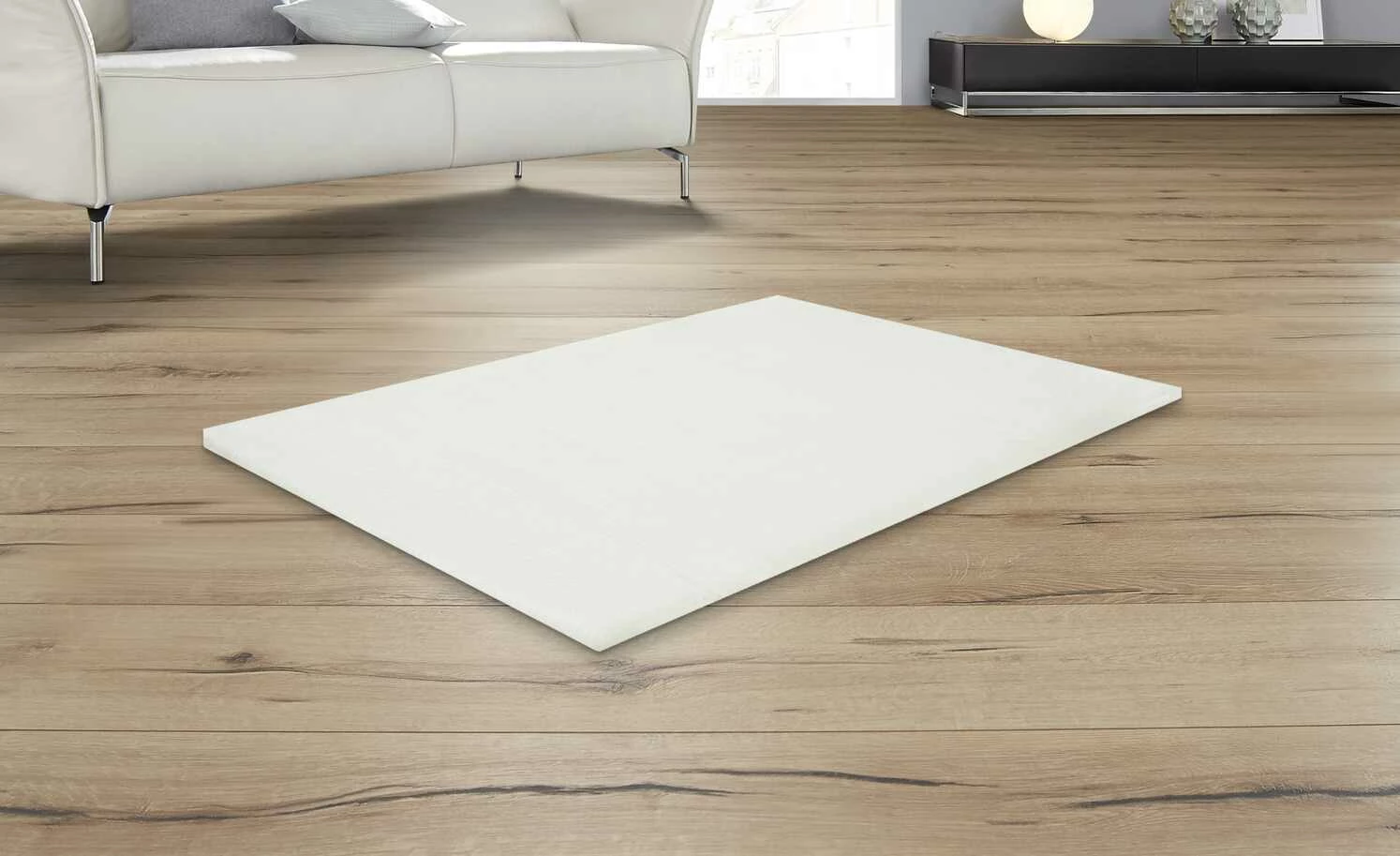 HOME STORY Hochflorteppich Super Soft | 120x160 cm Beige rechteckig