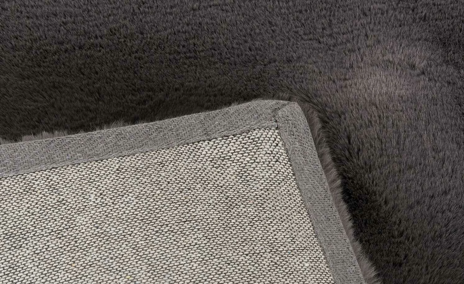 HOME STORY Hochflorteppich Super Soft | 160x230 cm Stein (Grau) rechteckig – Bild 4