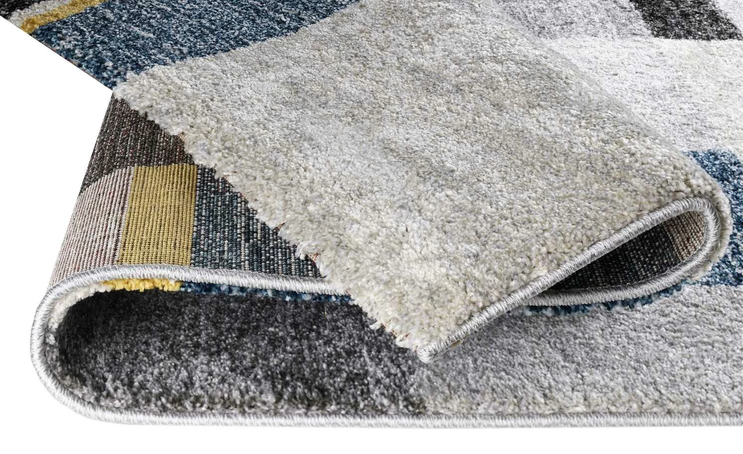 Hochflorteppich Castle Beppo | 240x290 cm Grau / Blau / Gelb – Bild 5