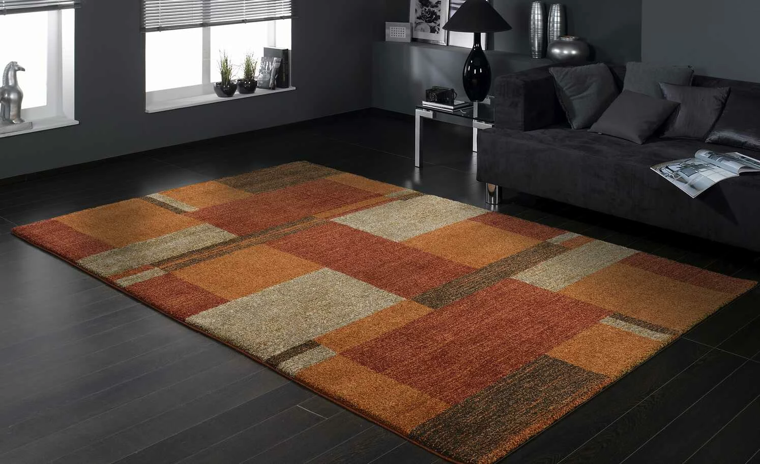 Hochflorteppich Castle Beppo | 65x130 cm Terra (Orange) / Rot / Braun