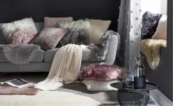 HOME STORY Hochflorteppich Bunny | 200x290 cm Grau rechteckig