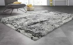 Hochflorteppich Juwel Liray | Grau / Anthrazit 200x250 cm rechteckig