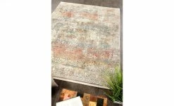 Kurzflorteppich Palermo | Beige / Blau / Orange 67x120cm rechteckig