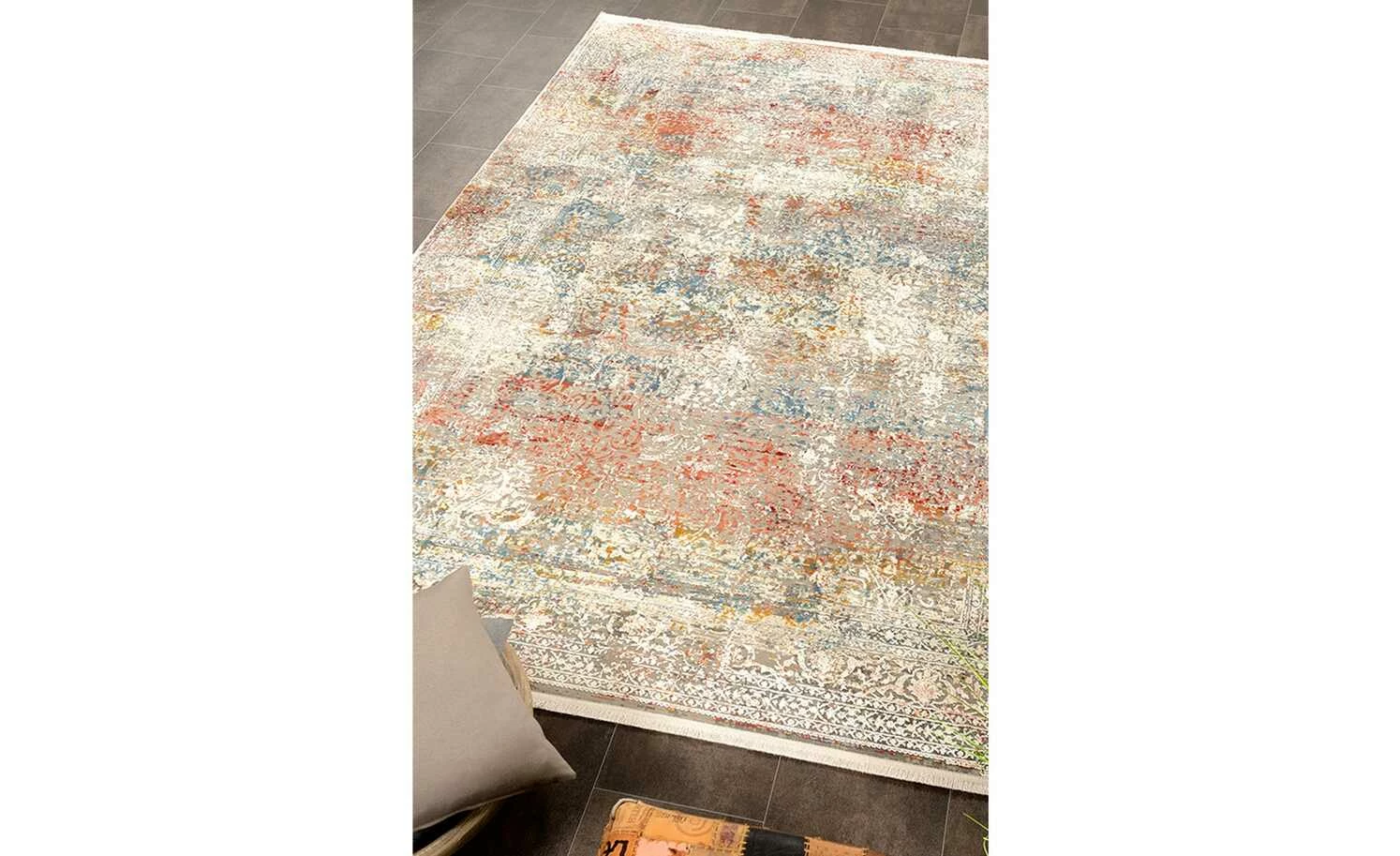 Kurzflorteppich Palermo | Beige / Blau / Orange 120x180 cm rechteckig – Bild 2