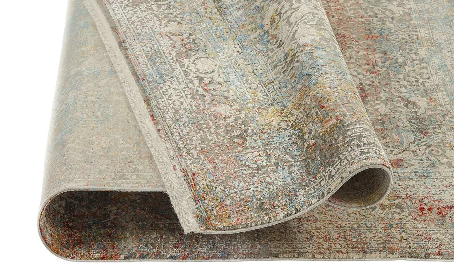 Kurzflorteppich Palermo | Beige / Blau / Orange 120x180 cm rechteckig – Bild 7