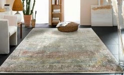 Kurzflorteppich Palermo | Beige / Blau / Orange 240x340 cm rechteckig