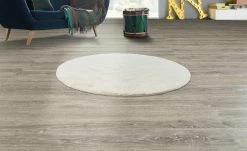 HOME STORY Hochflorteppich Bunny | Ø 120 cm Beige Rund