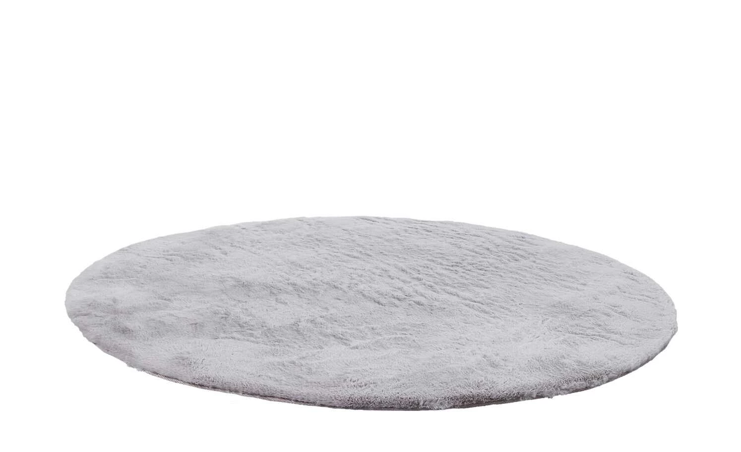 HOME STORY Hochflorteppich Bunny | Ø 120 cm Silbergrau Rund – Bild 3