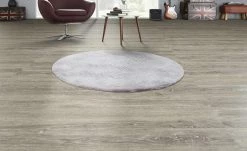 HOME STORY Hochflorteppich Bunny | Ø 120 cm Silbergrau Rund