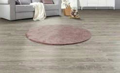 HOME STORY Hochflorteppich Bunny | Ø 120 cm Rosè Rund