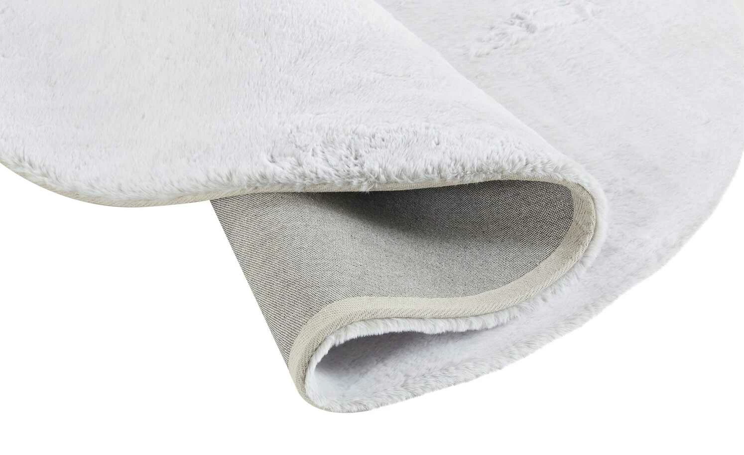 HOME STORY Hochflorteppich Dream | Silbergrau / Weiß Ø 160 cm – Bild 6